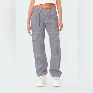Edikted Striped Cargo Pants
